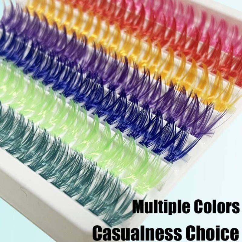 40P Color Mink Eyelashes 1 Box/140 Bundles Natural Eyelash Extension 3D Russia Individual Eyelash Cluster Makeup Tools Lashes