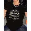 Damen Elegantes Sternenmuster Massagetherapeut Spa Salon Arbeit Lässiges T-Shirt