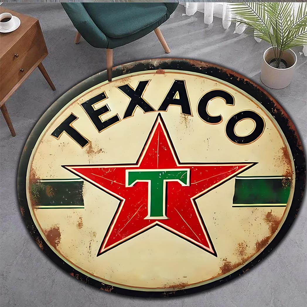 

1pc Texaco Patterned Area Carpet Round Large Area Carpet for Living Room Bedroom Office Terrace Adding and Outdoor Decoration 40x40cm