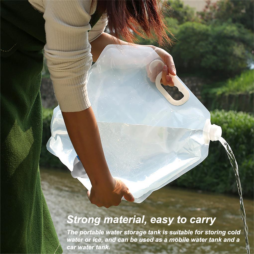 Portable Water Bag with Spout Folding Container Outdoor Camping Households Travel Refillable Dispenser Accessories