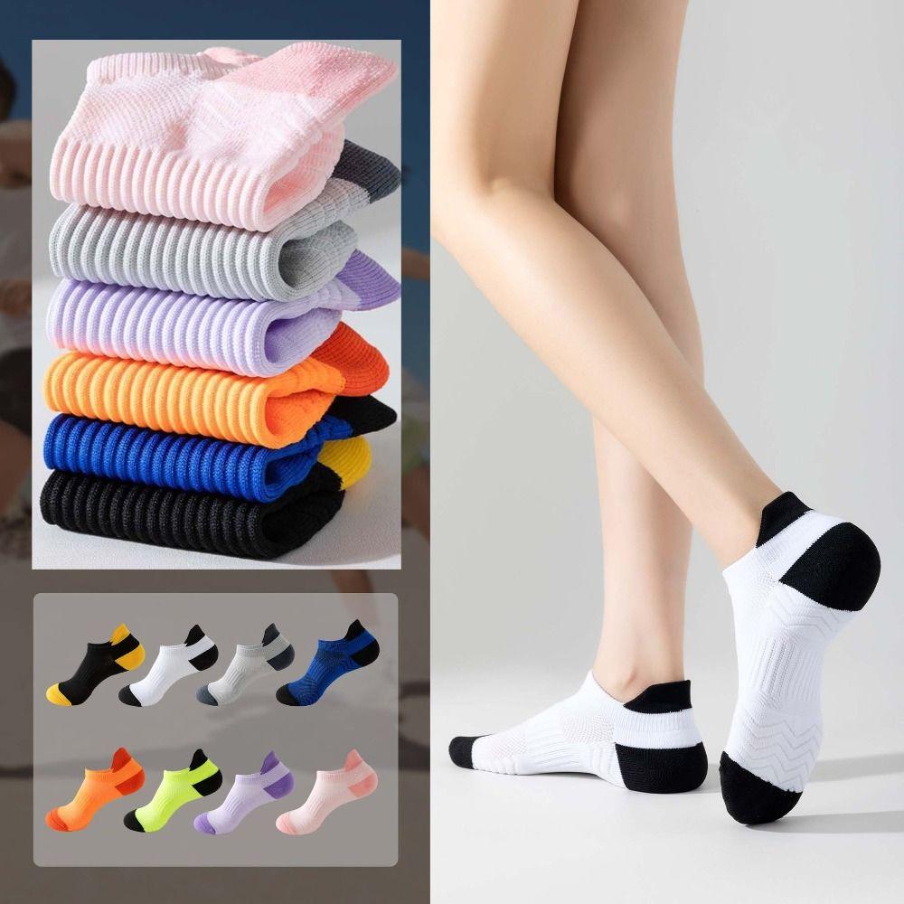 

Thin Summer Sports Short Socks Patchwork Women Mid Tube Hosiery Outdoor Sports белый