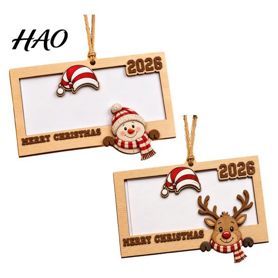 Christmas Tree Decoration with Money Slot 2Pcs Holder Hanging Ornament for Cash, Wooden Xmas Holiday Decoration, Reusable Cash Box Party Tabletop