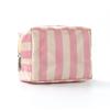 Mini Waterproof PVC Striped Makeup Bag Easy To Clean Travel Toiletry Organizer for Kids Teens Adults Use