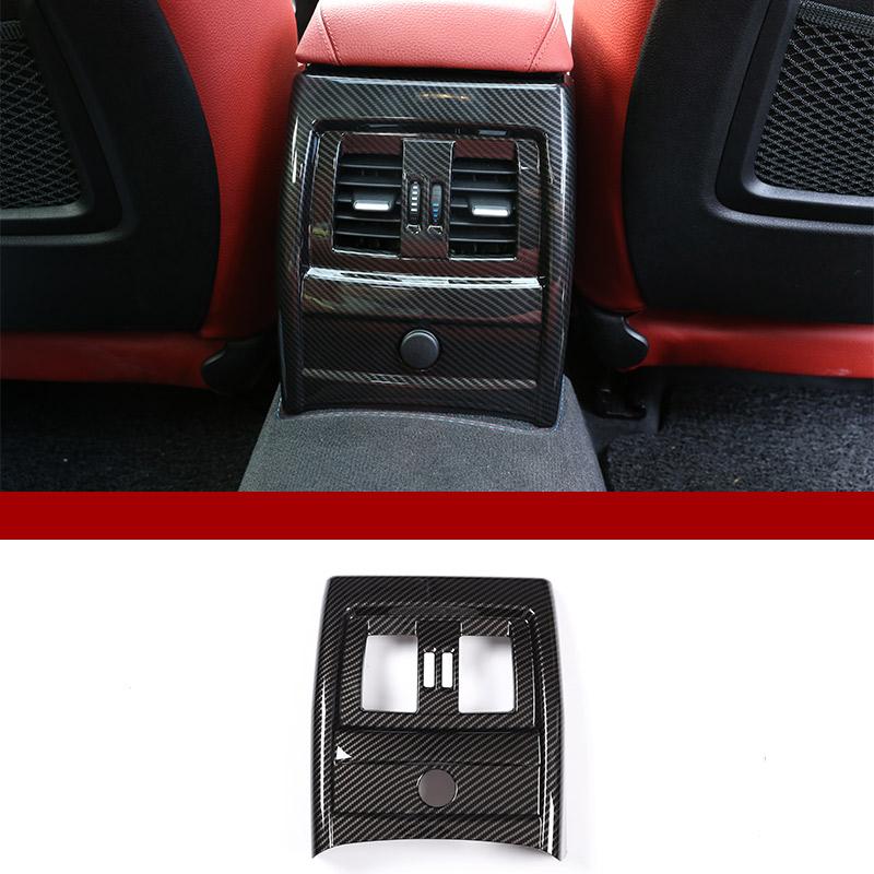Car Decoration Rear Center Console Air Vent Trim For BMW 3 4 Series 3GT F30 F31 F32 F34 F36 Carbon Fiber Chrome Silver