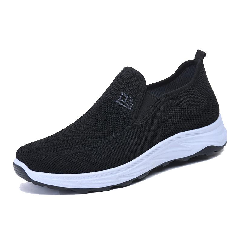 Męskie Buty Wiosenno-Jesienne Siatkowe Oddychające Wygodne Buty Taty dla Osób W Średnim Wieku i Starszych Codzienne Buty do Chodzenia Miękka Podeszwa Płaskie Płaskie Buty Codzienne