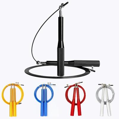 Hochgeschwindigkeitsseil, Drahtseil, Springseil, schwarzes Seil, Aluminiumgriff, verstellbarer Stahl für Fitness mit strapazierfähiger Opp-Tasche