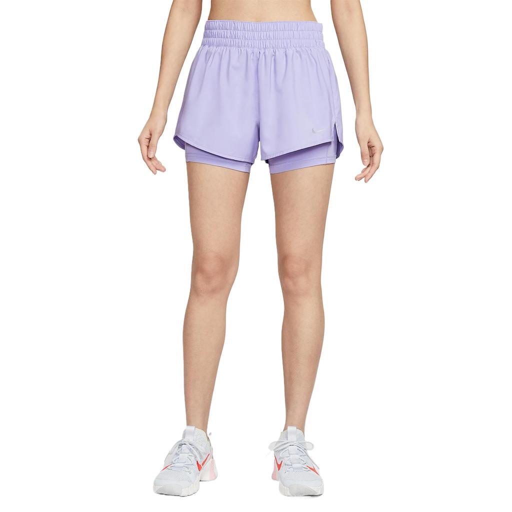 Nike Dri-Fit One Fashion Comfortable Solid Color Versatile Quick-Dry Casual Shorts Women Shorts Ice-Purple Lilac DX6013-533