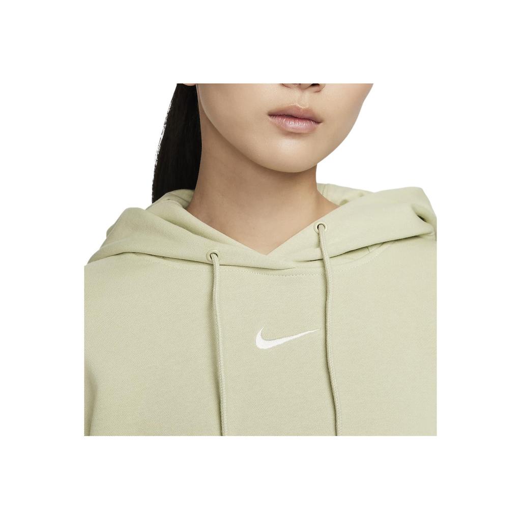 Nike Solid Color Hooded Drawstring Casual Sweatshirt Women tops Olive FZ7197-371