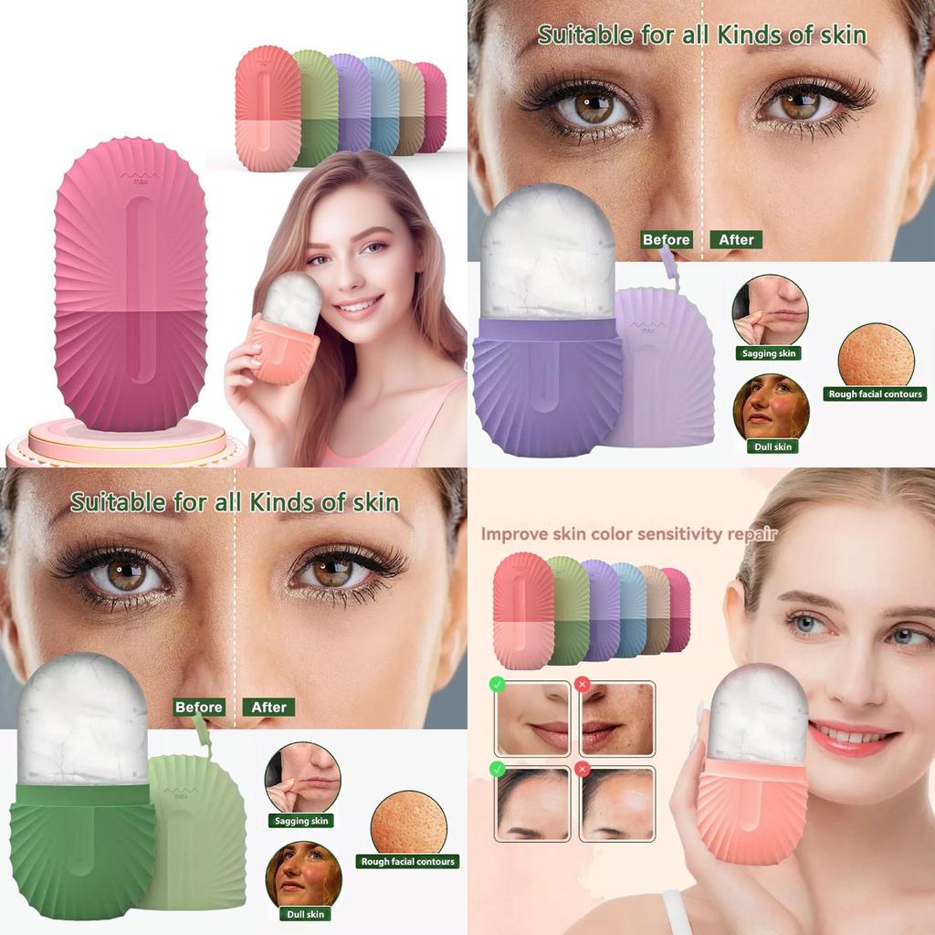 Colorful Ice Roller Facial Beauty Tool For Skincare With Unique Shell Pattern Design