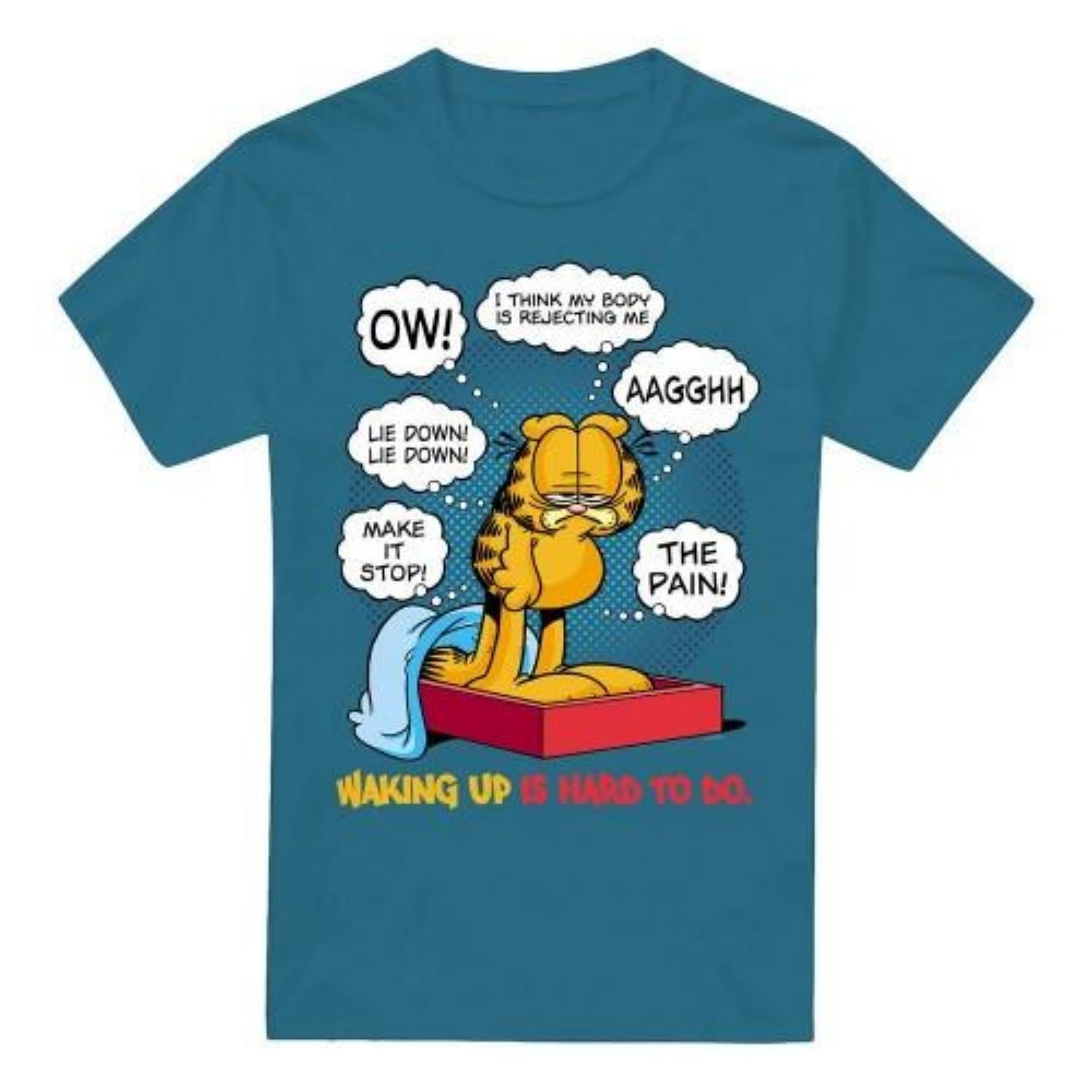 Garfield Mens Waking Up Is Hard To Do T-Shirt S