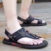 Summer Outwear Men's Leather Sandals Dual purpose Slippers Men's Trendy Soft Sole Sandals Men's Trendy Feet Clipping