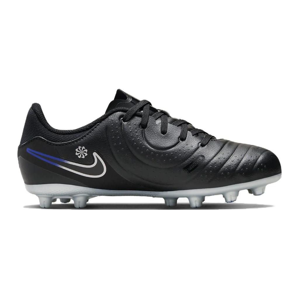 Nike Tiempo Legend 10 Firm Ground Anti-Slip Durable Shock Absorption Low-Top Soccer Shoes Kids Soccer Shoes Black Blue DV4349-040