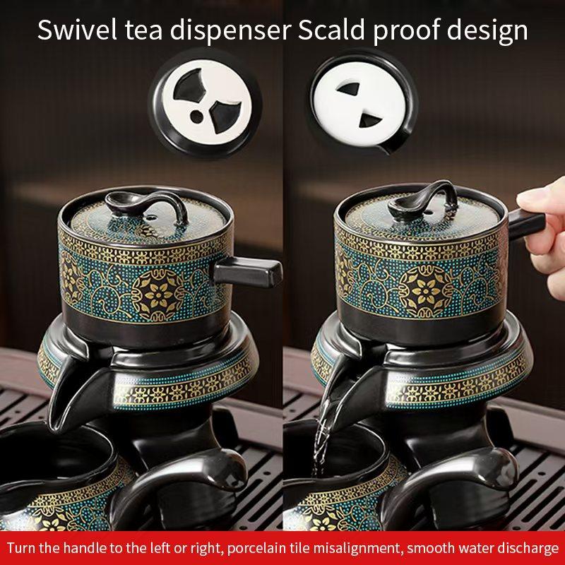 Creative Chinese Style Ceramic Tea Sets With 6 pieces mug Household Stonewashed Dark Ceramic kung fu Tea Cups Gift Set As Gifts