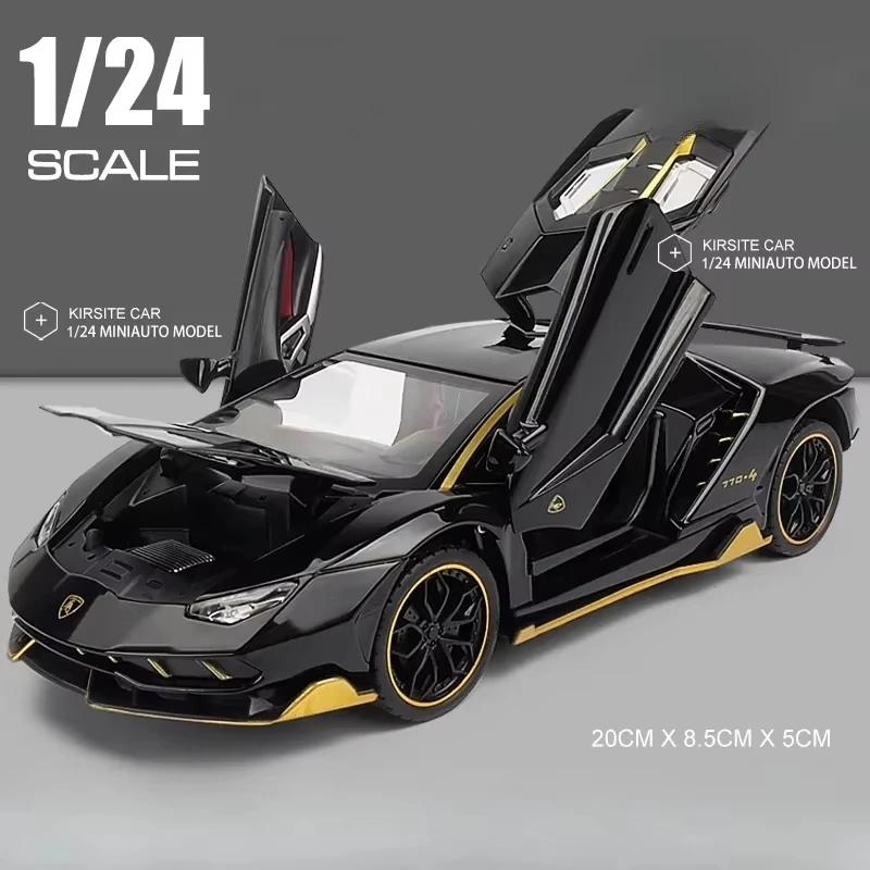 1:24 Scale Lamborghini LP770-4 Super Car Model Sound Light Children Boys Diecast Toys Vehicles Gift
