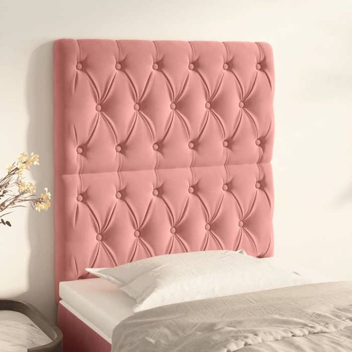 Tête de lit - Maison Exclusive - Rose velours - 80 x 7 x 118/128 cm - Hauteur réglable