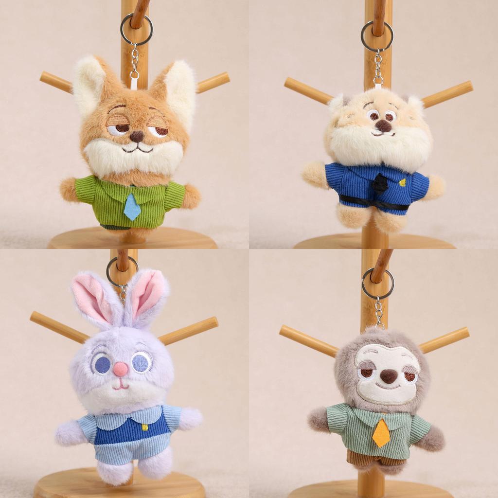 Nick Zootopia Cartoon And Judy Plush Keychain For Girls Backpack Decoration