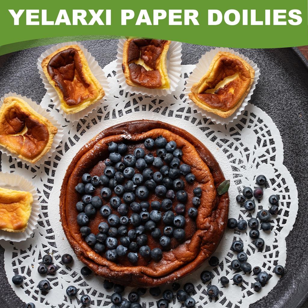 50pz Tovagliette di Carta Rotonde in Pizzo Sottopiatti Decorativi Moderni Tappetini da Tavola per Cibi al Forno Fritti Decorazioni per Feste Fai da Te