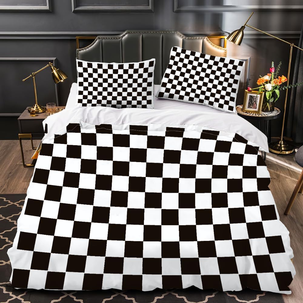 3D Modern Home Geometry Printed Comforter Sets, Queen Size Modern Duvet Cover Set With Pillowcases, Geometry Printed Bedding Set