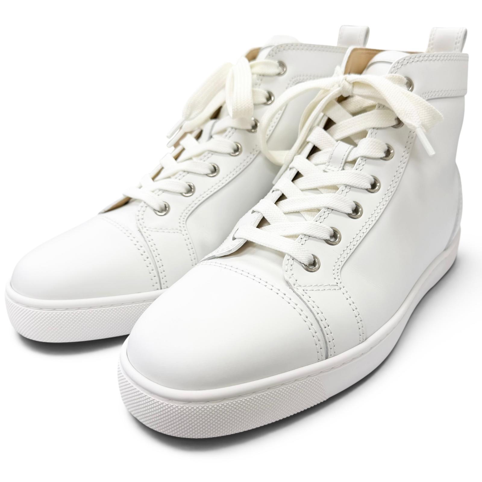 Excellent Christian Louboutin High cut sneakers Lewis Flat white leather Used