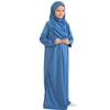 Gebetskleid für Kinder, muslimische Kleidung für Mädchen, langärmelig, Abaya mit Hijab, zweiteiliges Maxi-Islamisches Set, Schal, Kaftan, Jilbab