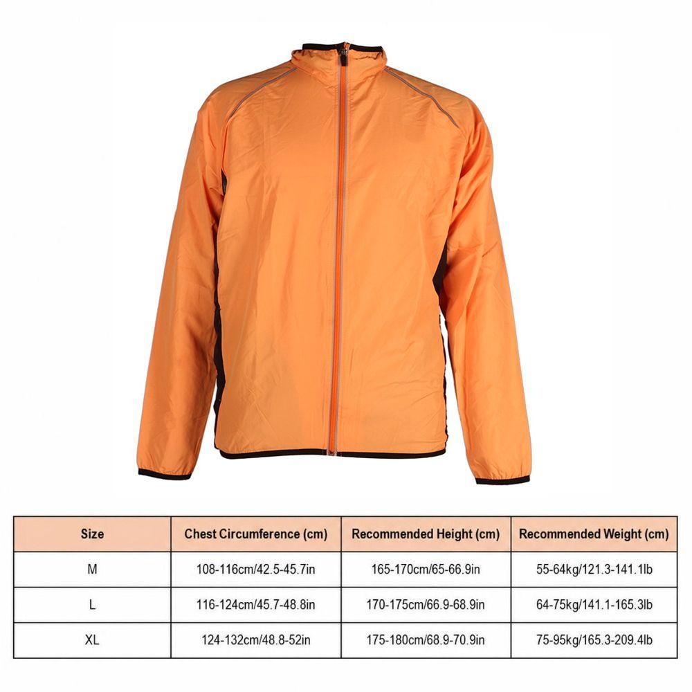 Windproof Men Cycling Jacket Orange Running Jacket Men Durable Mountain Bike Jacket  Evening Riding