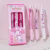 3Pcs/Box Kawaii Kuromi Melody Pressing Gel Pens Set Cute Cartoon 0.5Mm Black Ink Neutral Pens Student Stationery Office Supplies