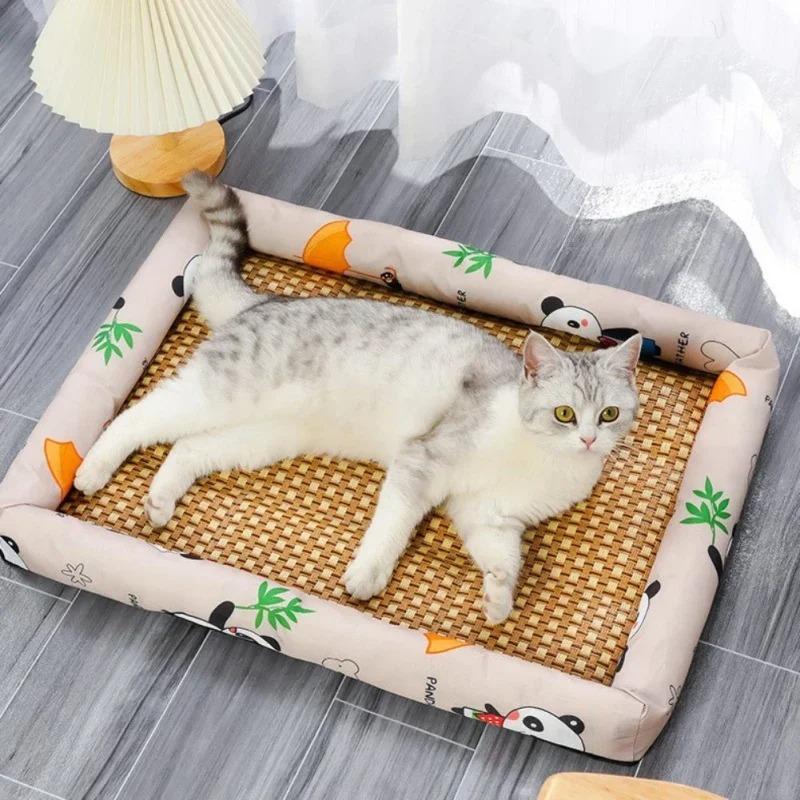 Cat Mat Summer Cooling Pet Bed Accessories for Cats Kitten Things House Supplies Accessory Goods Products Basket Puppy All Beds