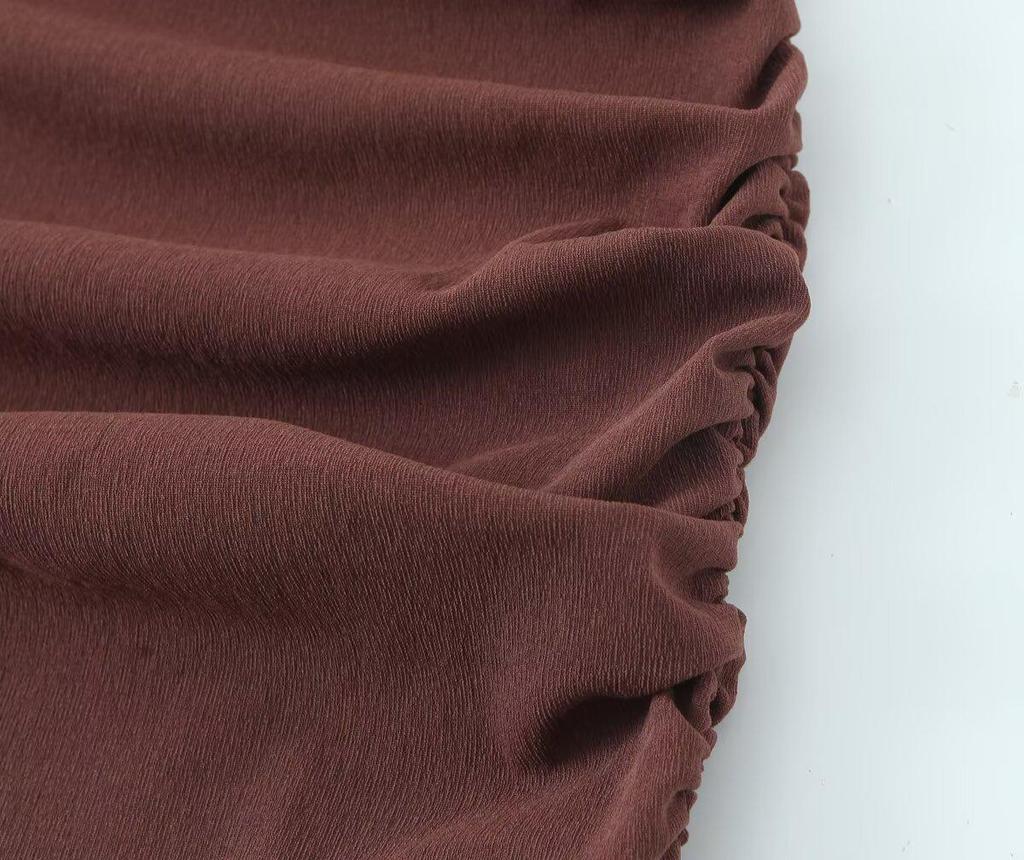 TAOP&ZA Women's Summer Pleated Slimming Balloon Top and Skirt Set