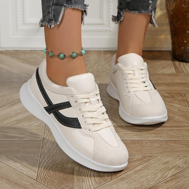 Mode Dambadskor 2025 Vår Casual Damsneakers Plattform Kvinna Ny Randiga Löparskor Bekväma Vulkaniserade Skor