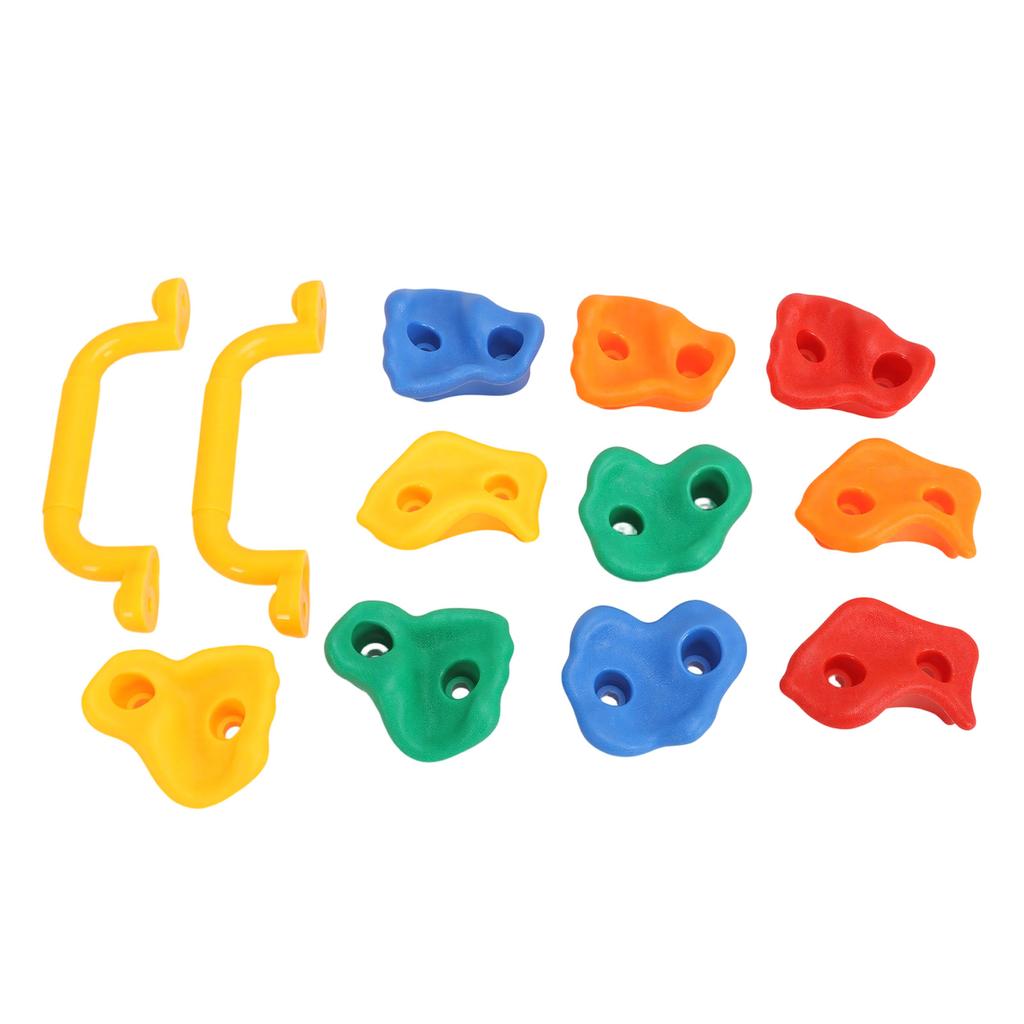 Rock Climbing Holds with Handles Mounting Hardware Multi Colored Rock Wall Climbing Kit for Indoor Outdoor