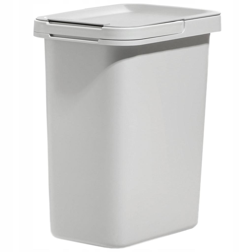 KADAX Hanging Trash Can 12L Gray Container for Sorting with Handle