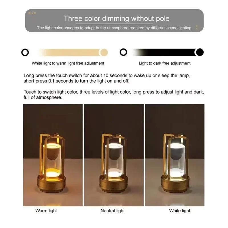 USB Charging Table Lamp Aluminum Restaurant Bar Desk Lamp Dimming Atmosphere USB Charging Touch Switch Decoration