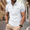 Men's Casual Slim Fit Polo Shirt Short Sleeve Solid Color Chest Pocket Golf Business Top