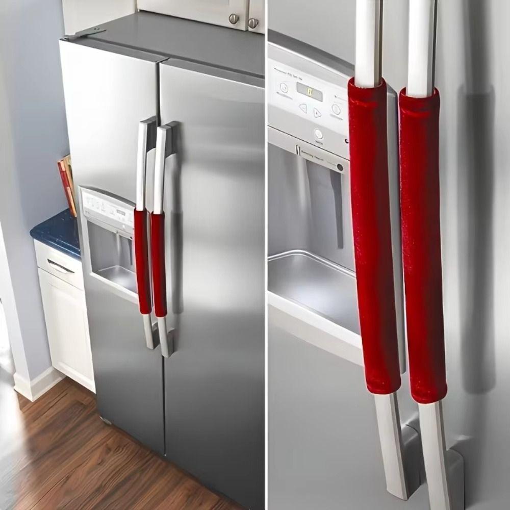 2Pcs Oil-proof Refrigerator Handle Cover Plush Appliance Handle Covers  Home Decors
