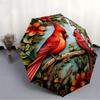 1pc Cardinal Flowers Cardinals Fashionable Automatic Opening/Closing Folding Umbrella with 8 Bones, Windproof Portable, Daily Use212