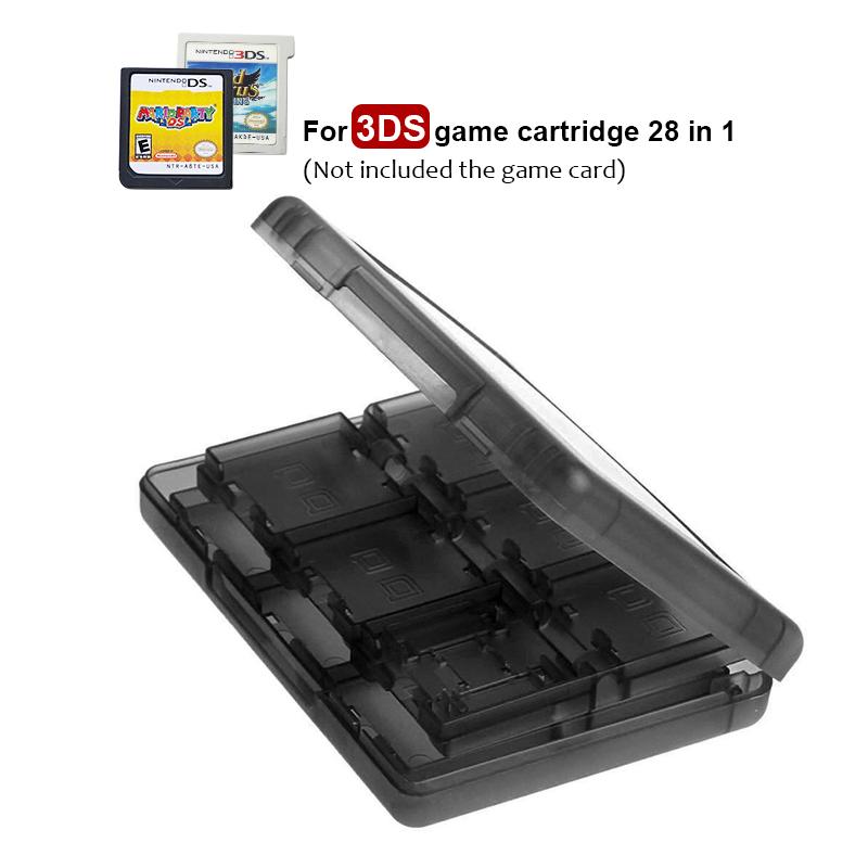 28-in-1 Game Card Case for 3DS/DS Series, Portable PP Box with SD/TF & Stylus Slots