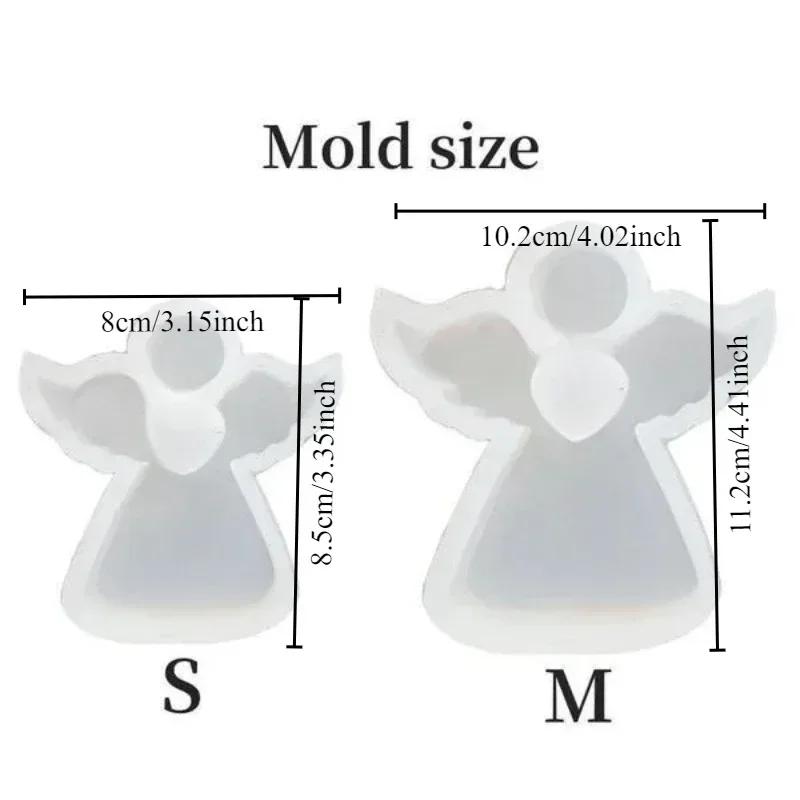 1/2PCS Crystal Glue Diy Epoxy Resin Three-dimensional Ornaments Easter Stereo Cute Angel Gypsum Candle Ornaments Silicone Mold