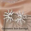 Cercei boemi geometrici cu raze de soare, stiluri vintage aurii, cercei cu picătură, pentru femei la modă, bijuterii de zi cu zi
