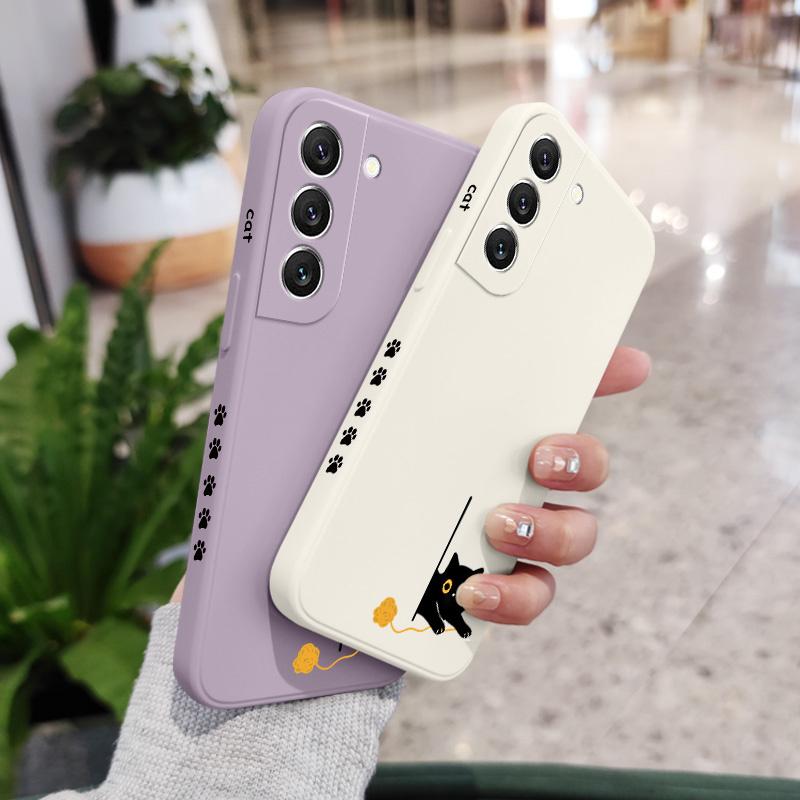 Custodia per Telefono Gatti nel Panico per Samsung Galaxy A37 A57 Copertura in Silicone Liquido