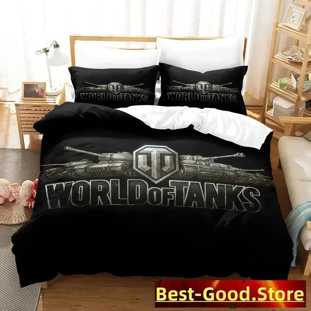 Top 2023 Game World Of Tanks Bedding Set Single Twin Full Queen King Size Bed Set Adult Kid Bedroom Duvetcover Sets