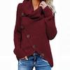 Women's High Neck Solid Color Knit Pullover Sweater 2026