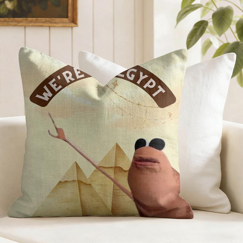 MMarcus The Worm Comic Cushion Cover Eco Linen Pillow Case DoubleSided Print Breathable Durable Zipper Home Decor Gift