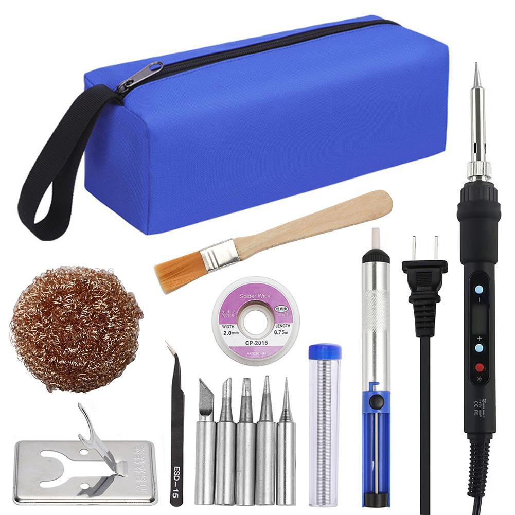 New Digital Display Adjustable Temperature Electric Soldering Iron Black 80W 110V / 220V Solder Welding Desoldering Repair Tools