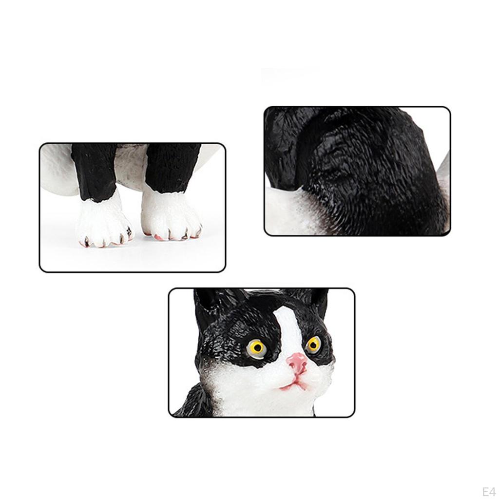 Cat Figurines Artifical Realistic Small Figures Toy, Figurine for Decor Birthday Gift Cake