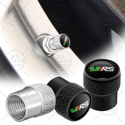 4pcs VRS Emblem Car Wheel Tire Valve Air Stem Caps Dust-proof Cover Decor For Octavia 1 2 3 Fabia Rapid Superb Kodiaq