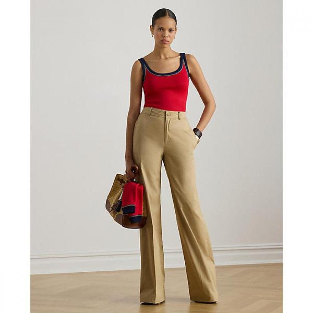 Lauren Ralph Lauren Cotton Twill Wide Leg Pants Wmlrpntsbv20346270 0