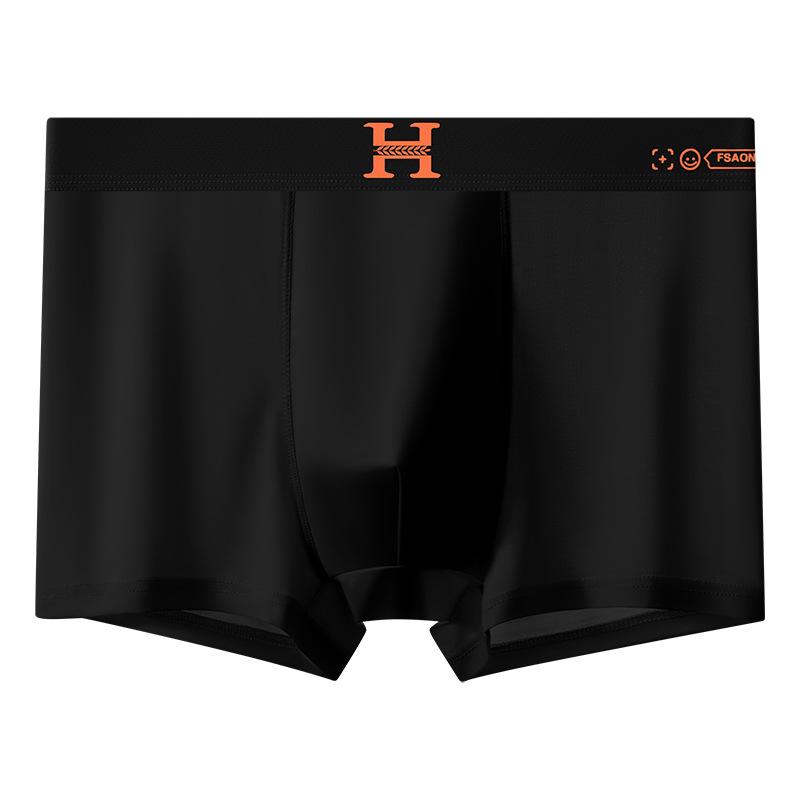 Ice Silk Men's Boxer Shorts - Ultra-thin, Comfortable, Magnet Crotch Briefs, Four-Corner Design