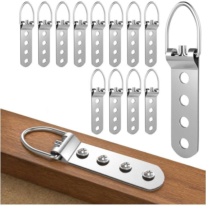 AT19-For Heavy Duty For Frames Picture Hanging Hooksd Hooks- 50Pcs D Ring Hangers For Mirrors, Canvas Art,Wall Mount