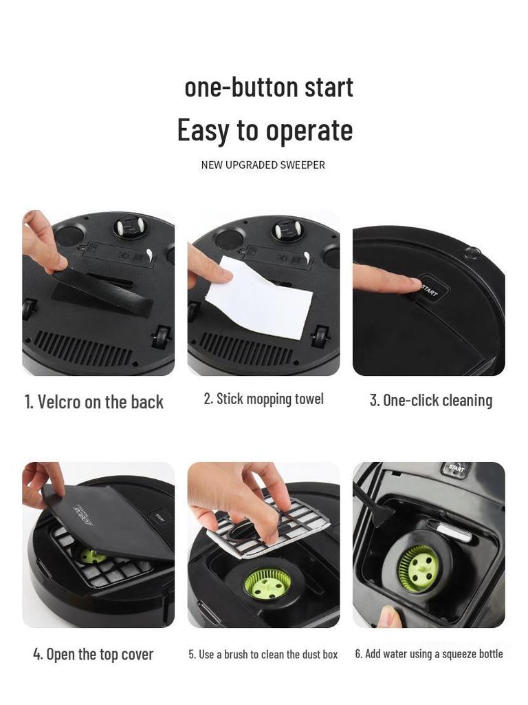 Aspirator robot inteligent All-in-One pentru măturat și spălat podele pentru casă