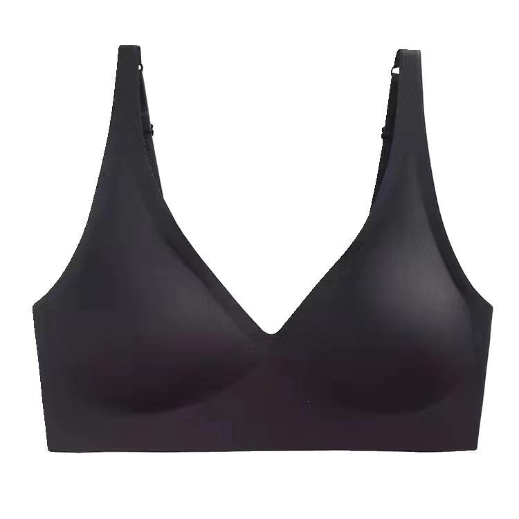 Women's Seamless Wire-Free Comfortable One-Piece Lifting Thin Bra Simple Smooth Surface Solid Color Underwear